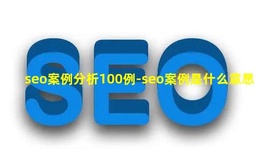 seo案例分析100例-seo案例是什么意思